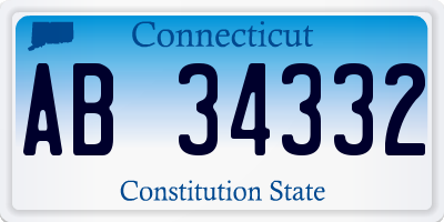 CT license plate AB34332