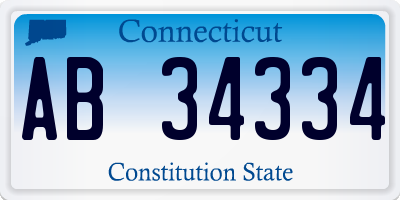 CT license plate AB34334