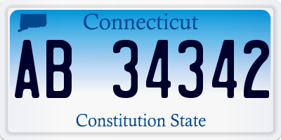 CT license plate AB34342