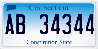 CT license plate AB34344