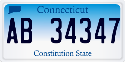 CT license plate AB34347