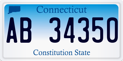 CT license plate AB34350