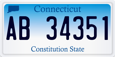 CT license plate AB34351