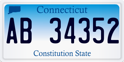 CT license plate AB34352