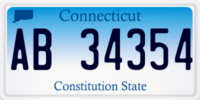 CT license plate AB34354