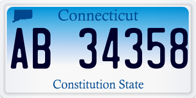 CT license plate AB34358