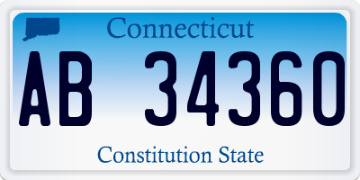 CT license plate AB34360