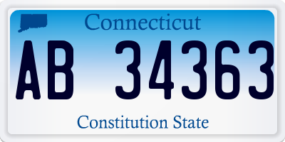 CT license plate AB34363