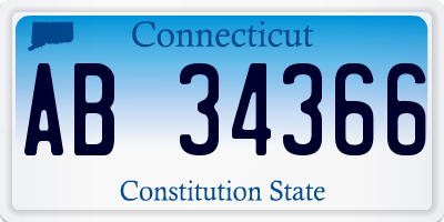 CT license plate AB34366