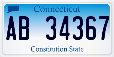 CT license plate AB34367