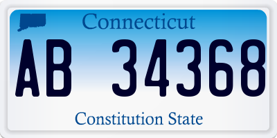 CT license plate AB34368