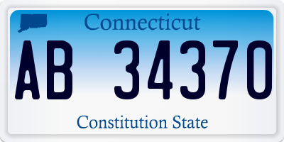 CT license plate AB34370