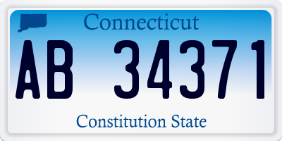 CT license plate AB34371