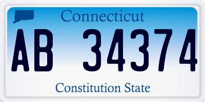 CT license plate AB34374