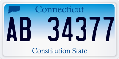 CT license plate AB34377