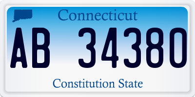 CT license plate AB34380