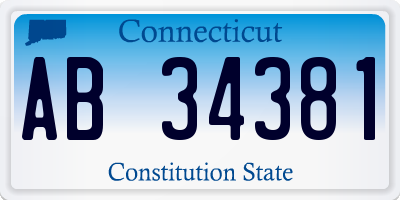 CT license plate AB34381