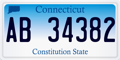 CT license plate AB34382