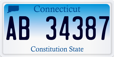 CT license plate AB34387