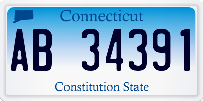 CT license plate AB34391