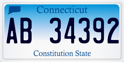 CT license plate AB34392