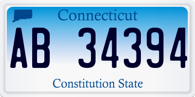 CT license plate AB34394