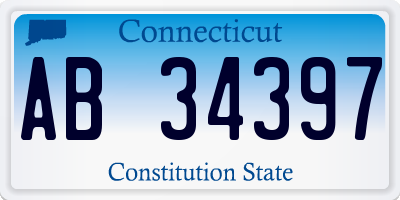 CT license plate AB34397