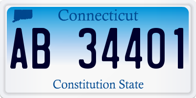 CT license plate AB34401