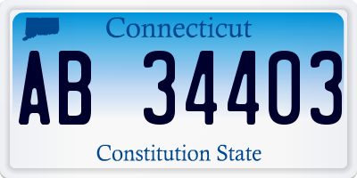 CT license plate AB34403