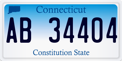 CT license plate AB34404