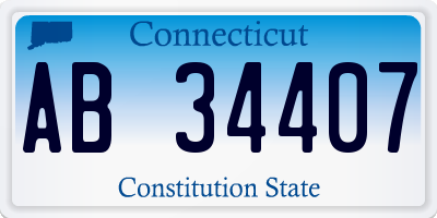 CT license plate AB34407