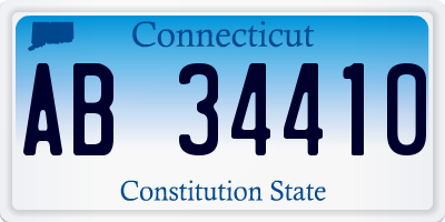 CT license plate AB34410