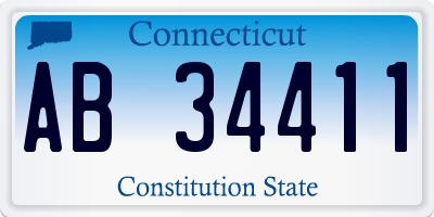 CT license plate AB34411