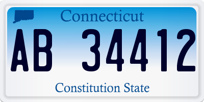 CT license plate AB34412