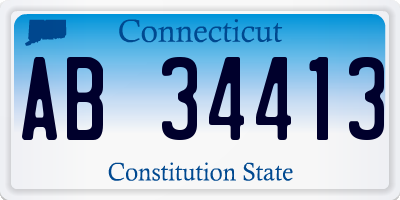 CT license plate AB34413