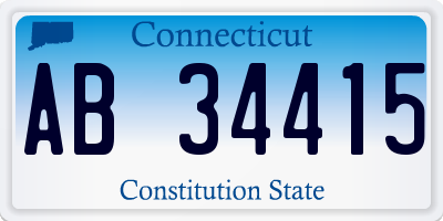 CT license plate AB34415