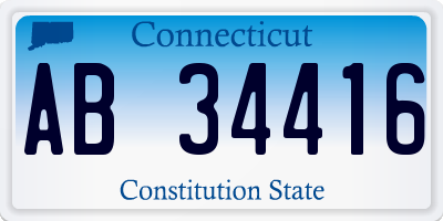 CT license plate AB34416