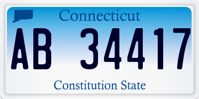 CT license plate AB34417