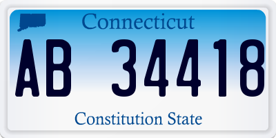 CT license plate AB34418