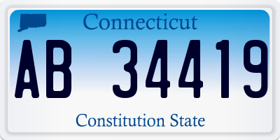 CT license plate AB34419