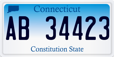 CT license plate AB34423