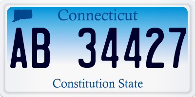 CT license plate AB34427