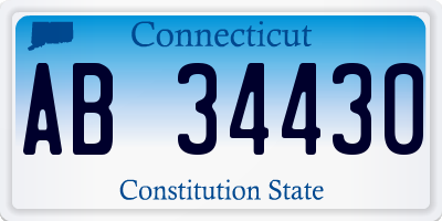 CT license plate AB34430