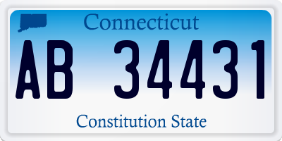 CT license plate AB34431