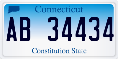 CT license plate AB34434