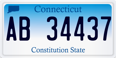 CT license plate AB34437