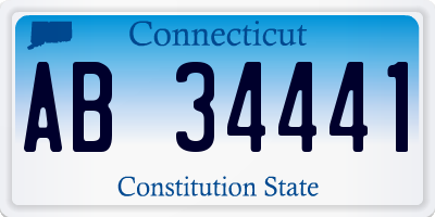 CT license plate AB34441