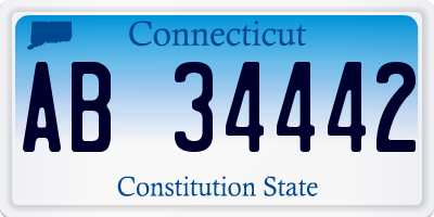 CT license plate AB34442