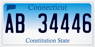 CT license plate AB34446