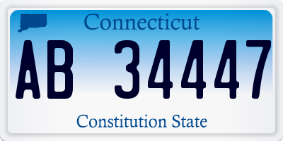 CT license plate AB34447